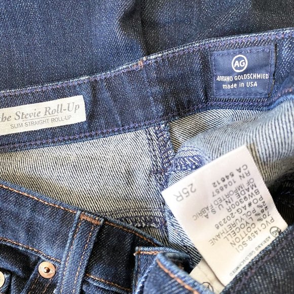AG Adriano Goldschmied The Stevie Roll-Up Slim Straight Jeans 25R - Picture 3 of 3